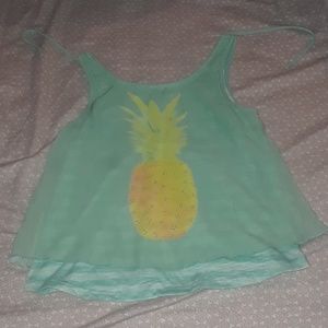 Flowy Pineapple Top with back neck tie